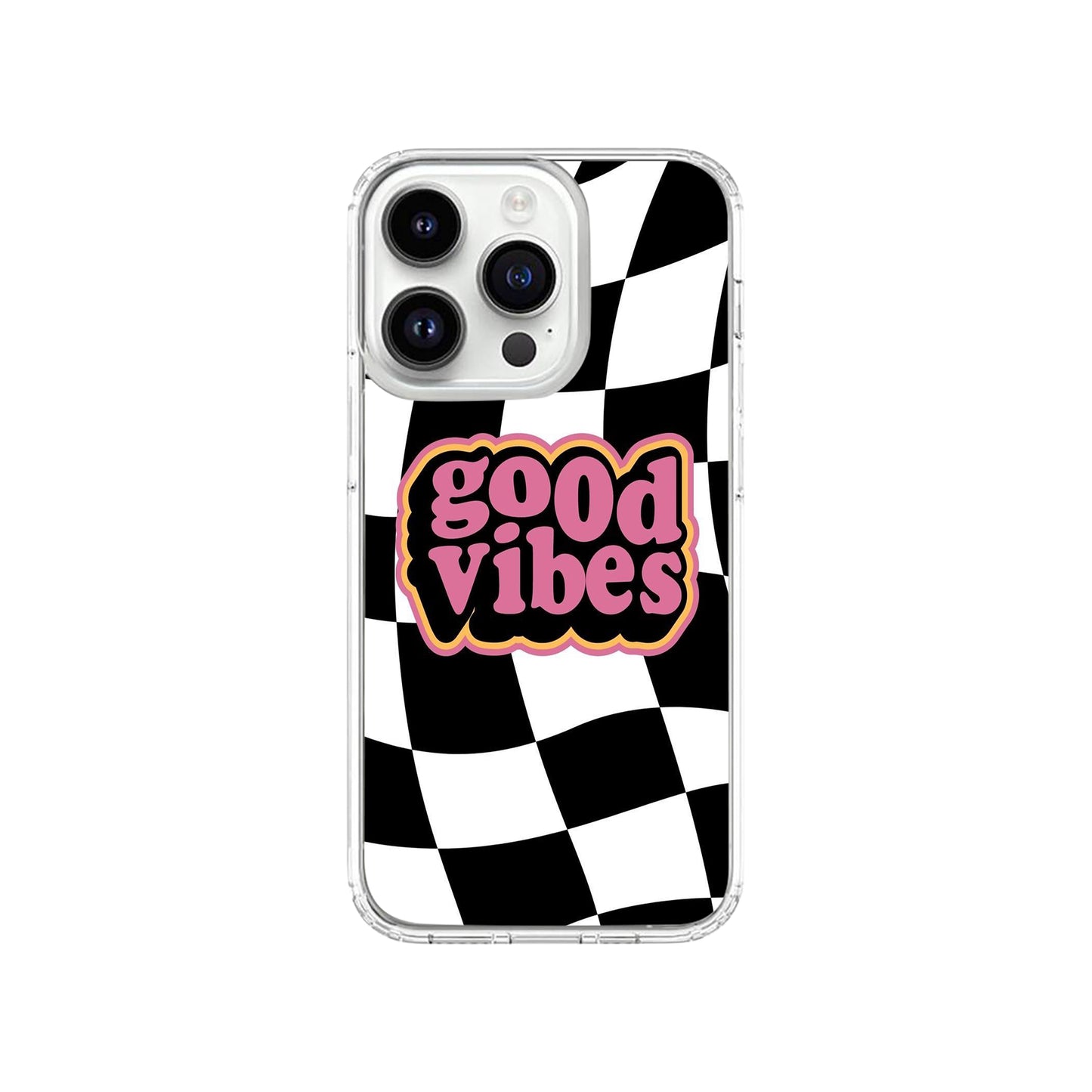 Good Vibes Checkered Phone Case.