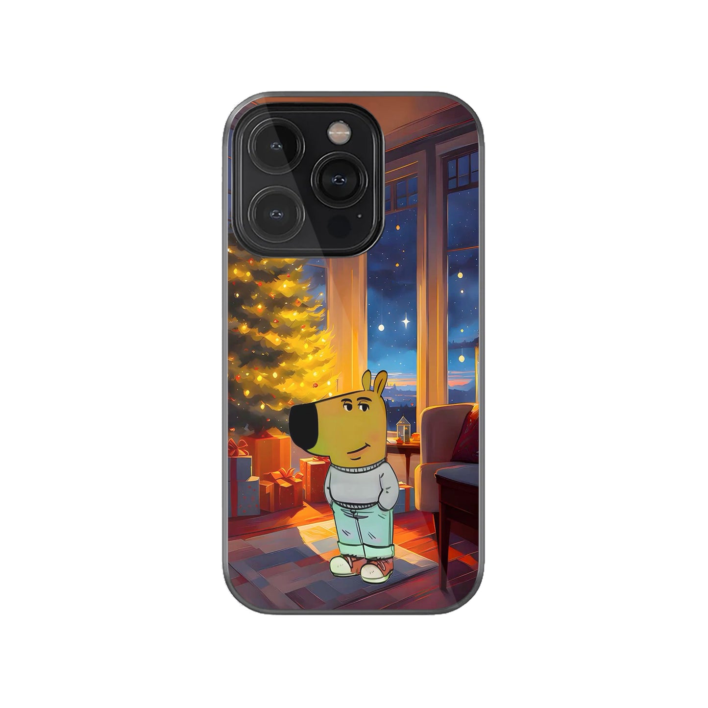 Chill Guy Celebrating Christmas Phone Case.