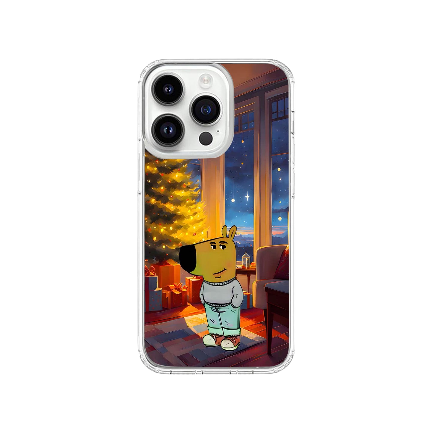 Chill Guy Celebrating Christmas Phone Case.