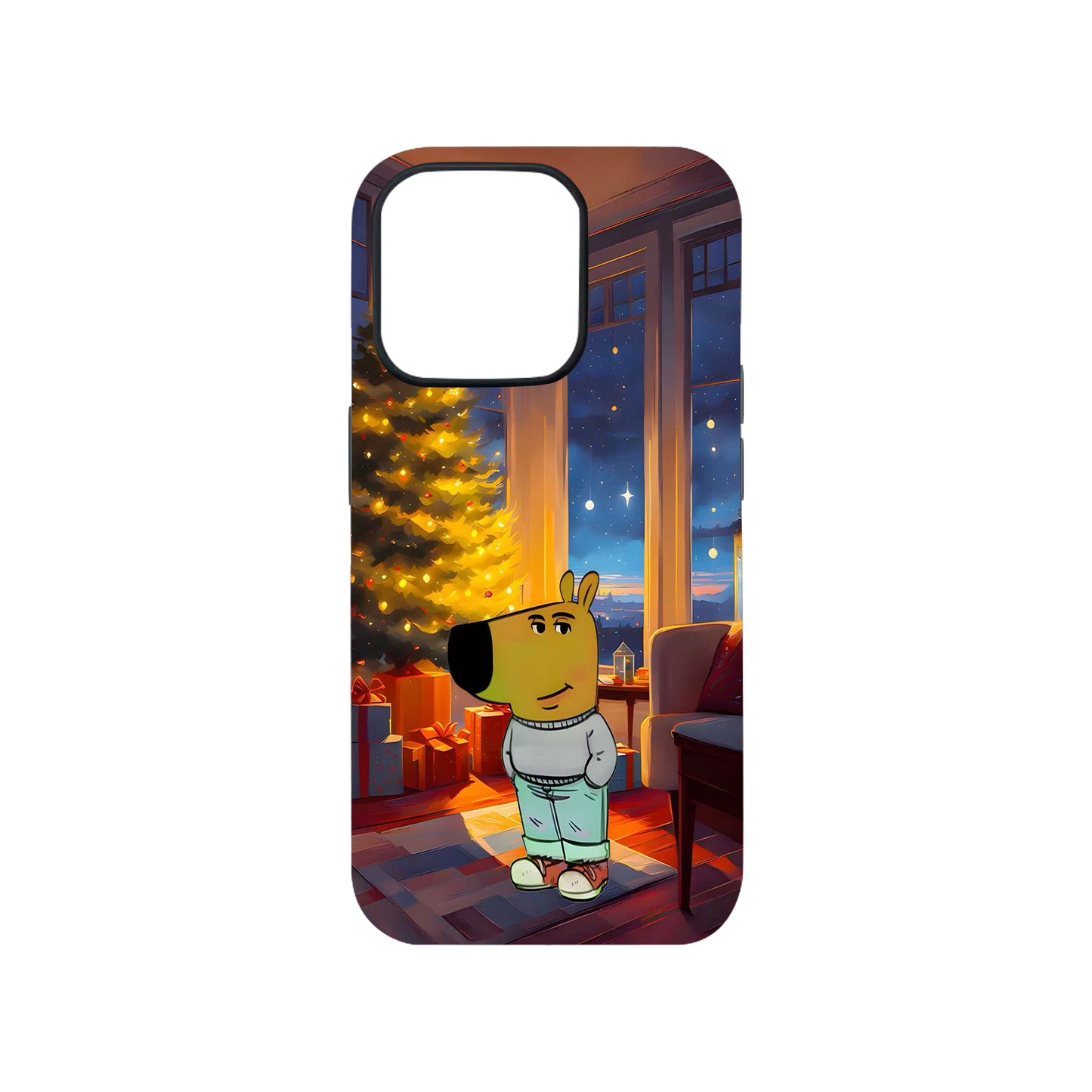 Chill Guy Celebrating Christmas Phone Case.
