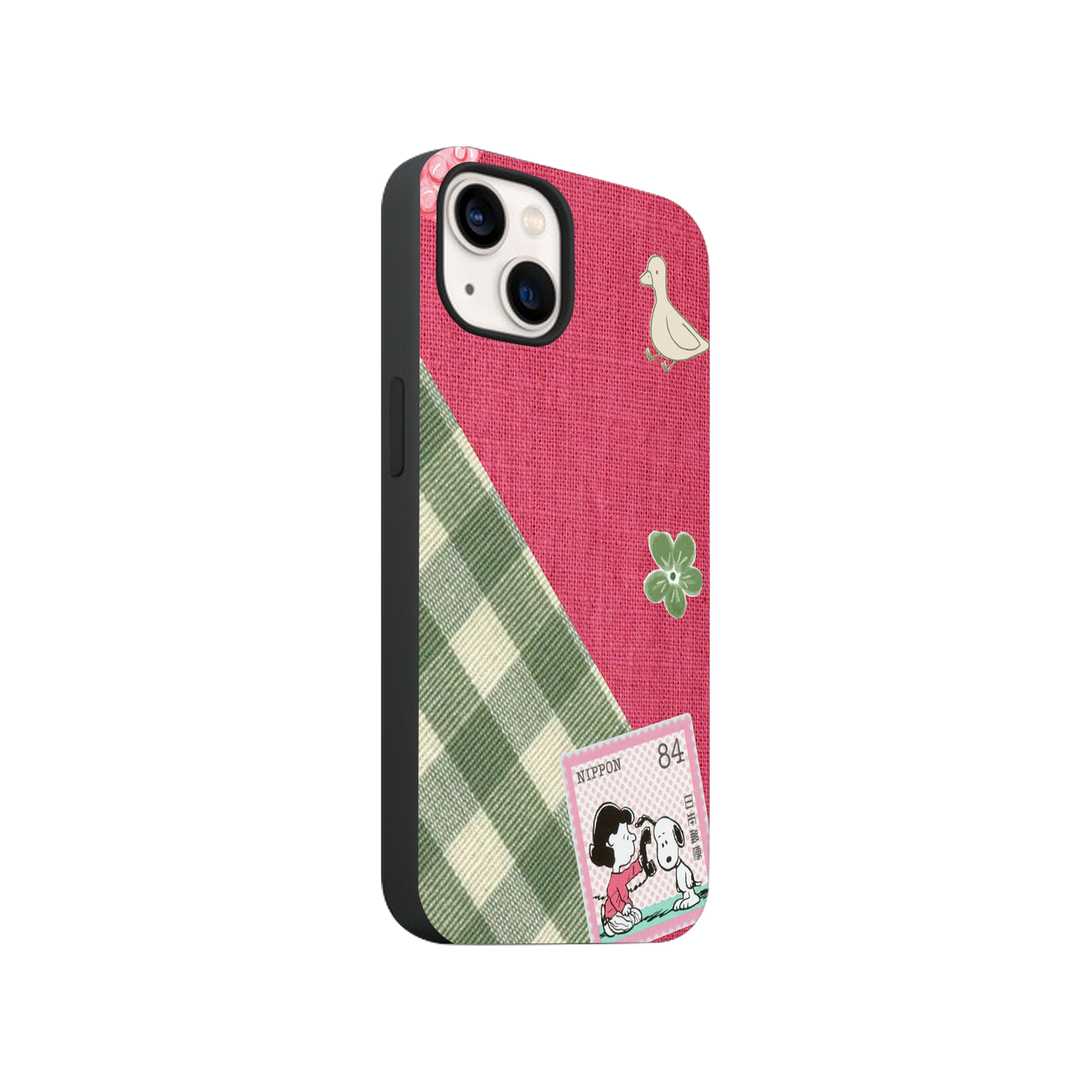 Pink and Green Gingham Phone Case.