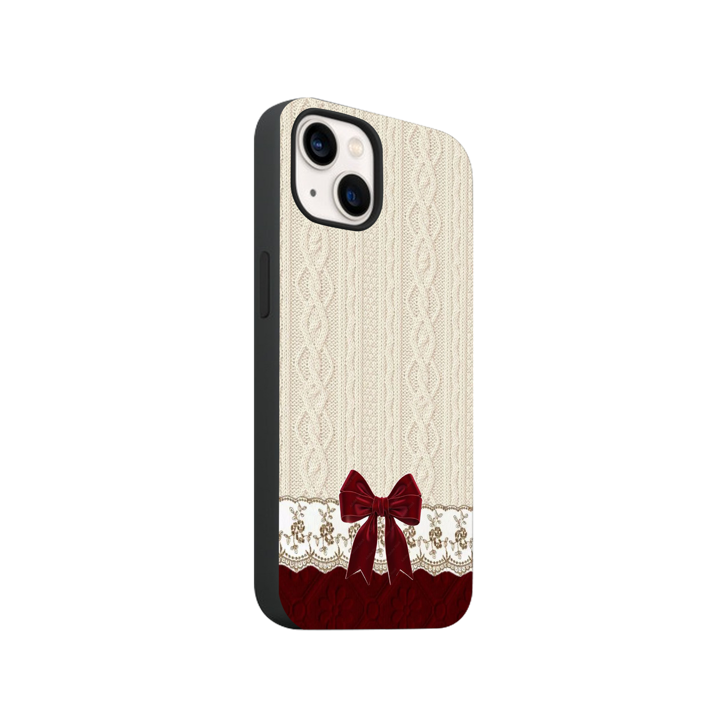 Wine Velvet Bow Phone Case.