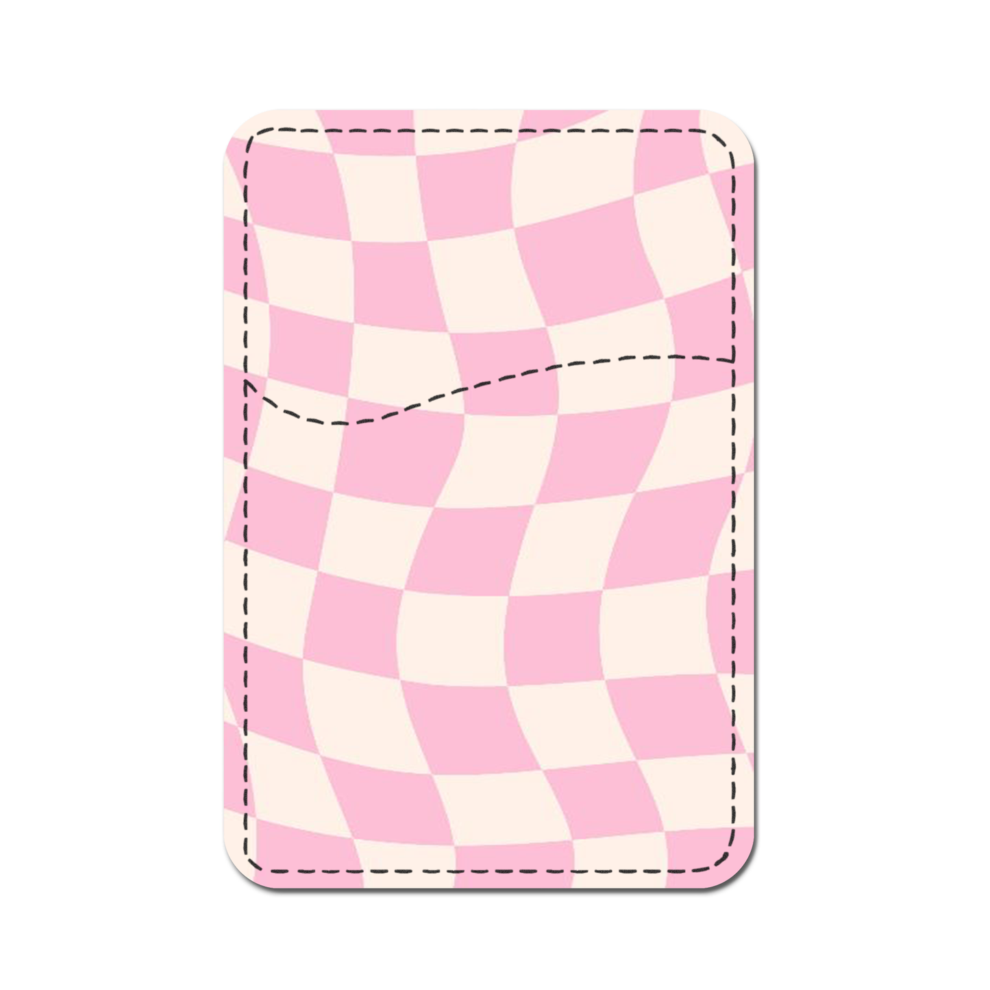 Pink Checkered Phone Wallet.