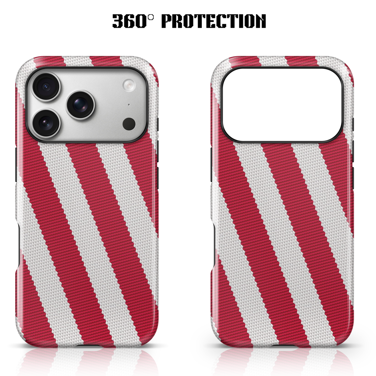 Y2k Red Stripe Pattern Phone Case.