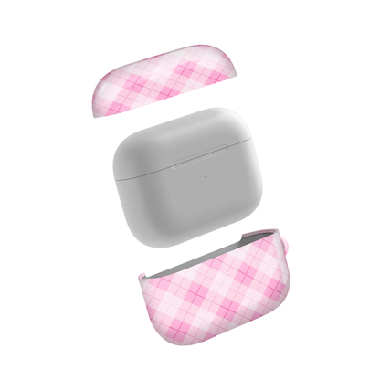 Pink Argyle Glossy Airpods Case