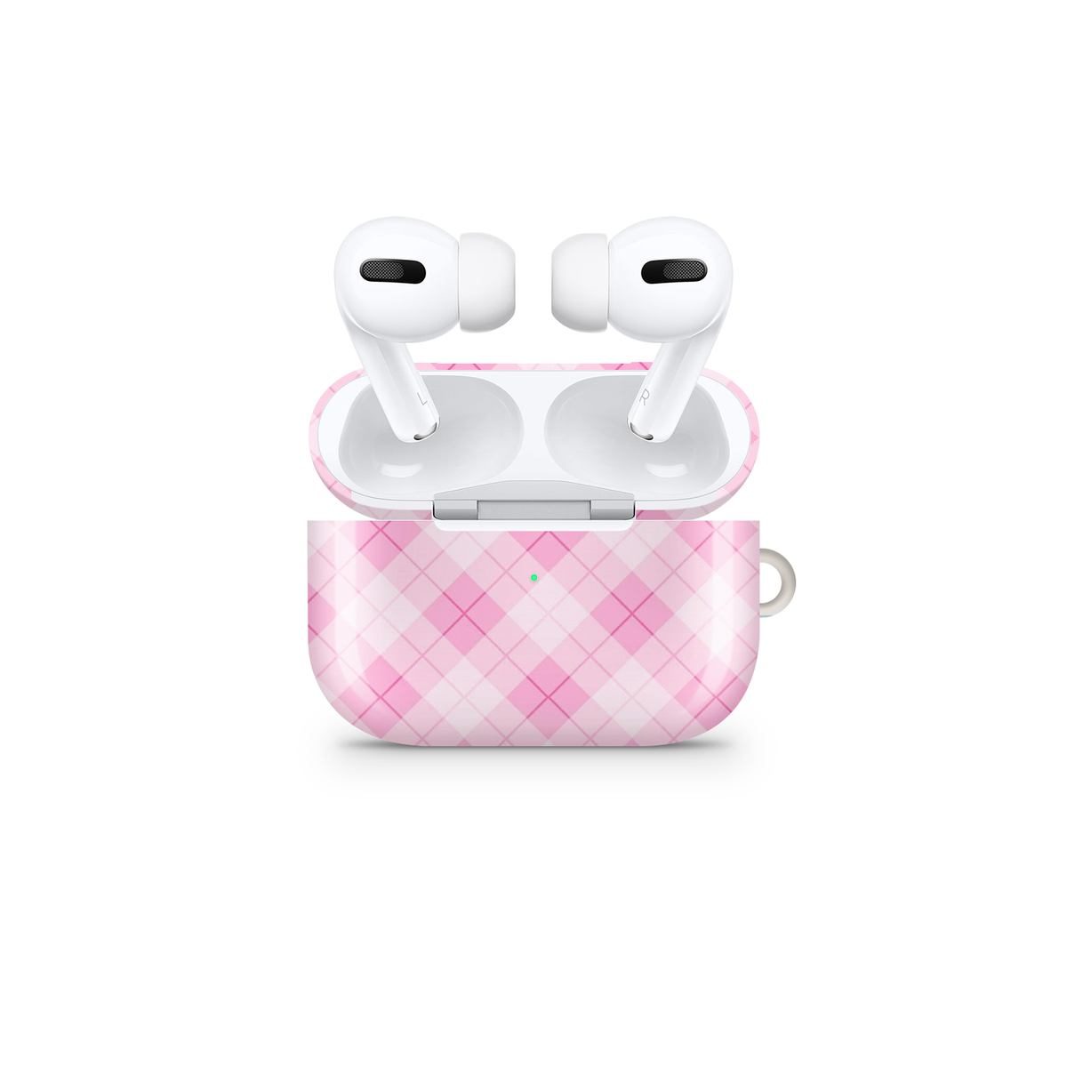Pink Argyle Glossy Airpods Case