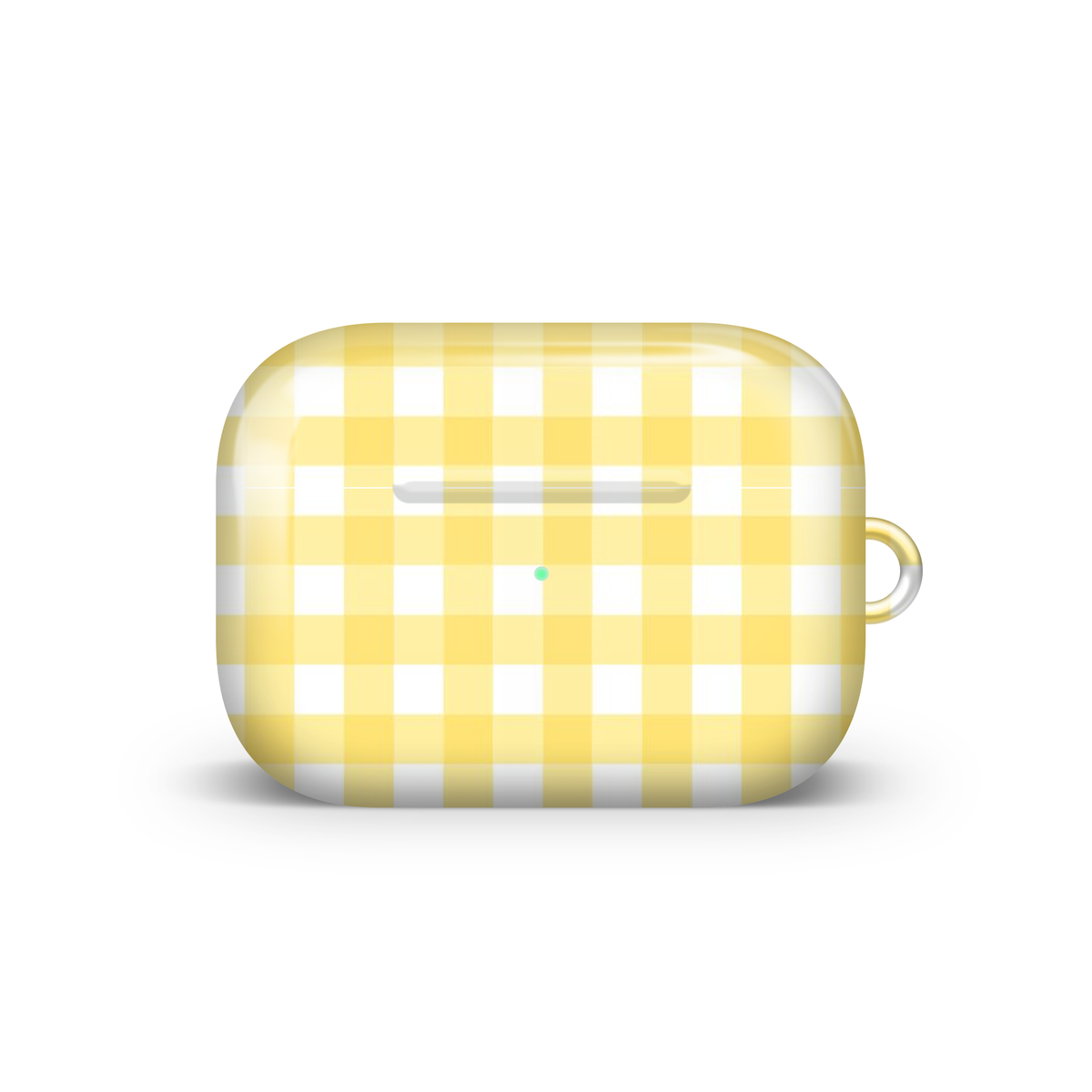Lemon Plaid Glossy Airpod Case