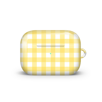 Lemon Plaid Glossy Airpod Case