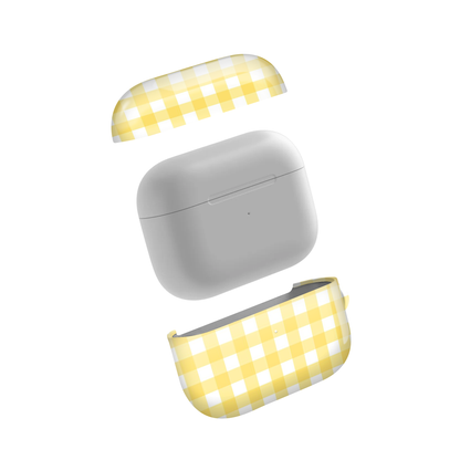 Lemon Plaid Glossy Airpod Case
