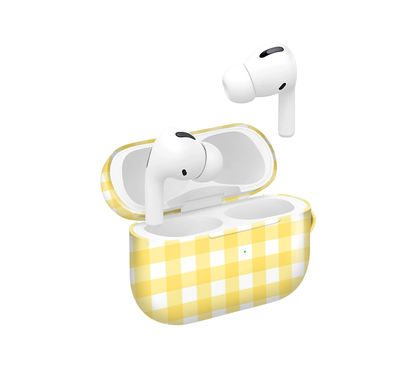 Lemon Plaid Glossy Airpod Case