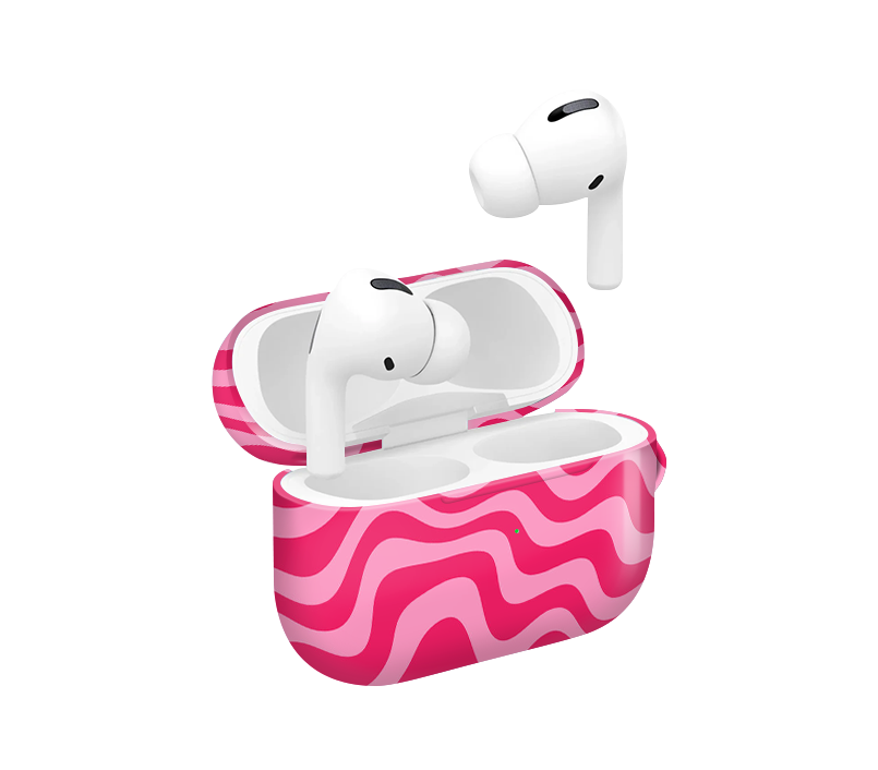 Groovy Pink Swirl Glossy Airpod Case