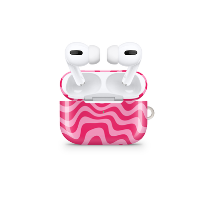 Groovy Pink Swirl Glossy Airpod Case
