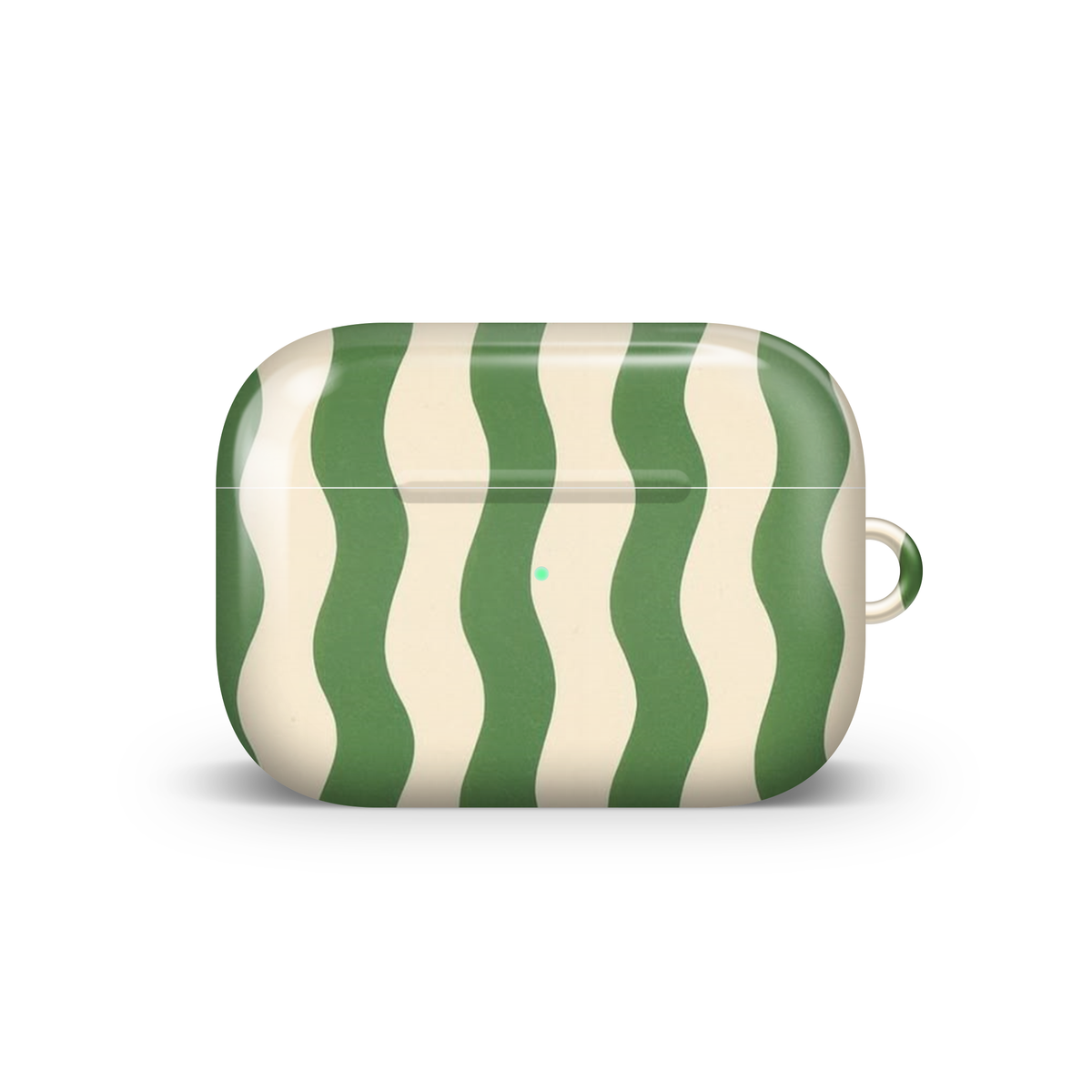 Groovy Matcha Swirl Glossy Airpod Case