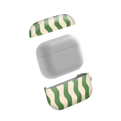 Groovy Matcha Swirl Glossy Airpod Case