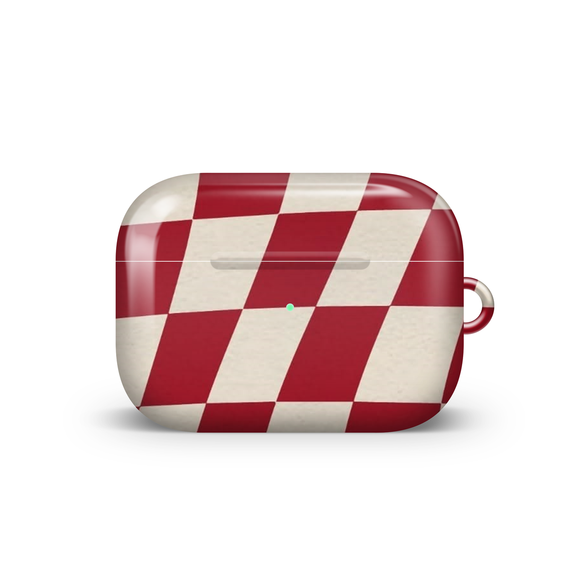 Red Checkered Glossy Airpod Case