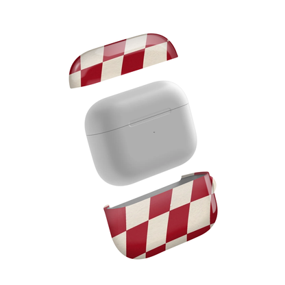 Red Checkered Glossy Airpod Case