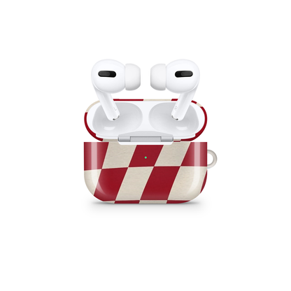 Red Checkered Glossy Airpod Case