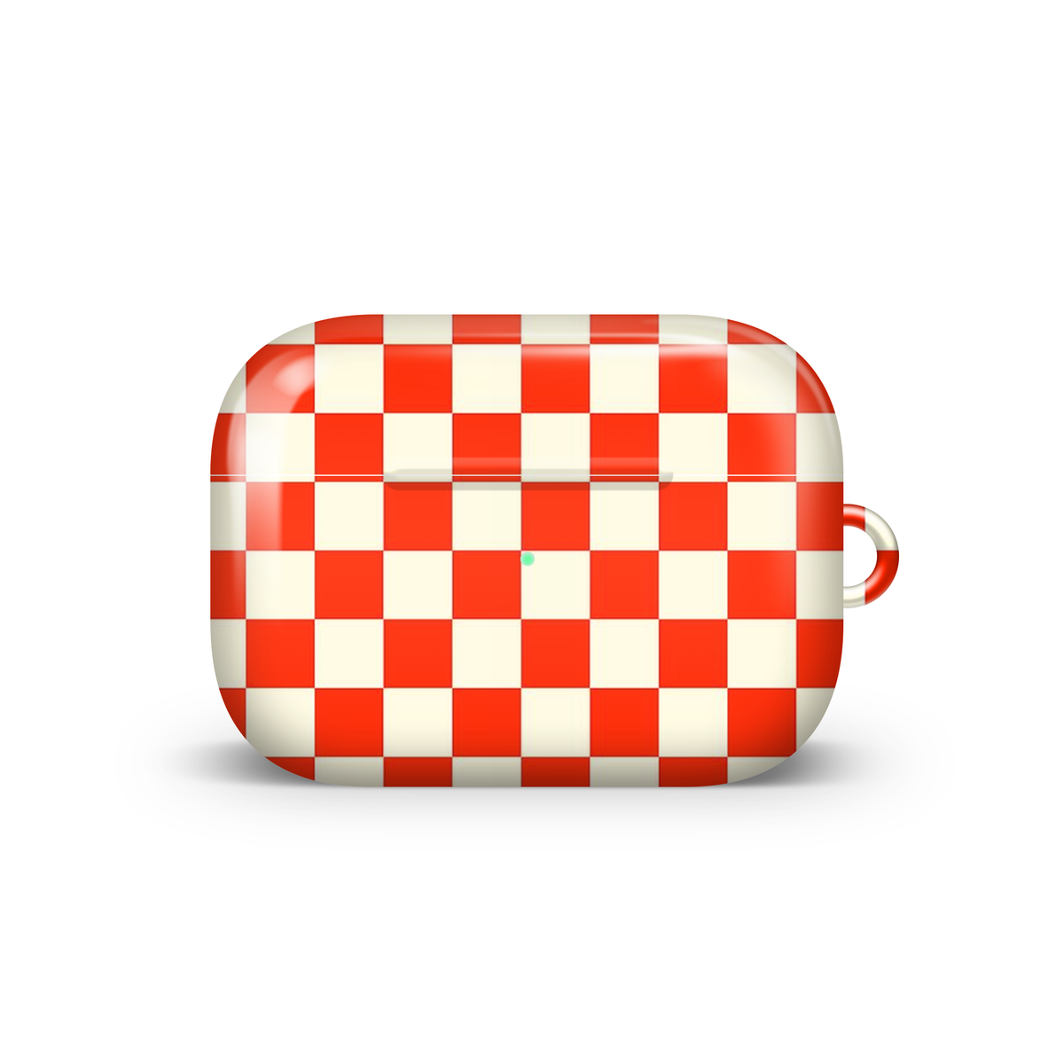 Orange Checkered Glossy Airpod Case