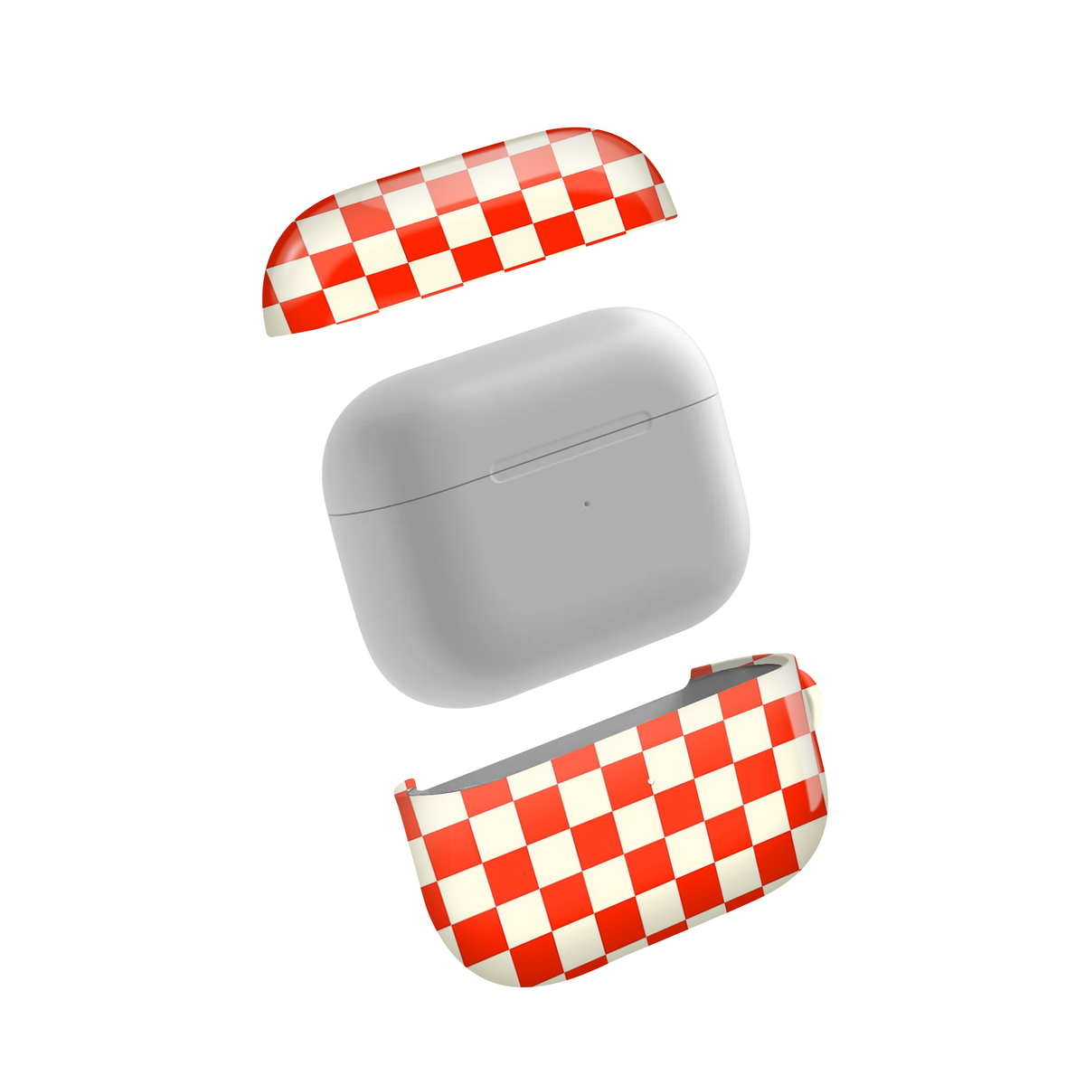 Orange Checkered Glossy Airpod Case