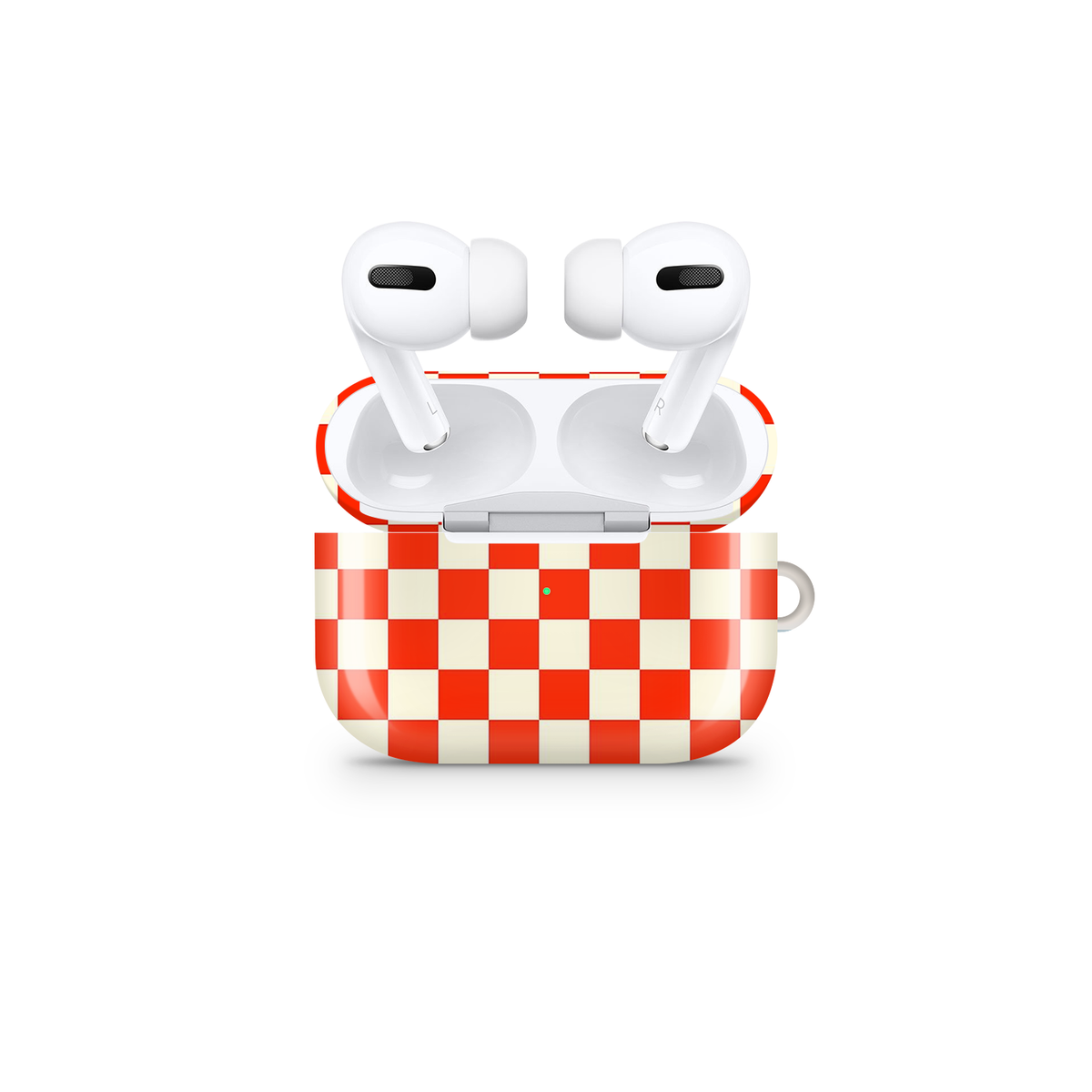 Orange Checkered Glossy Airpod Case