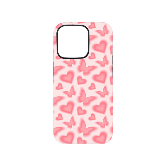 Aesthetic Butterflies and Hearts Phone Case.