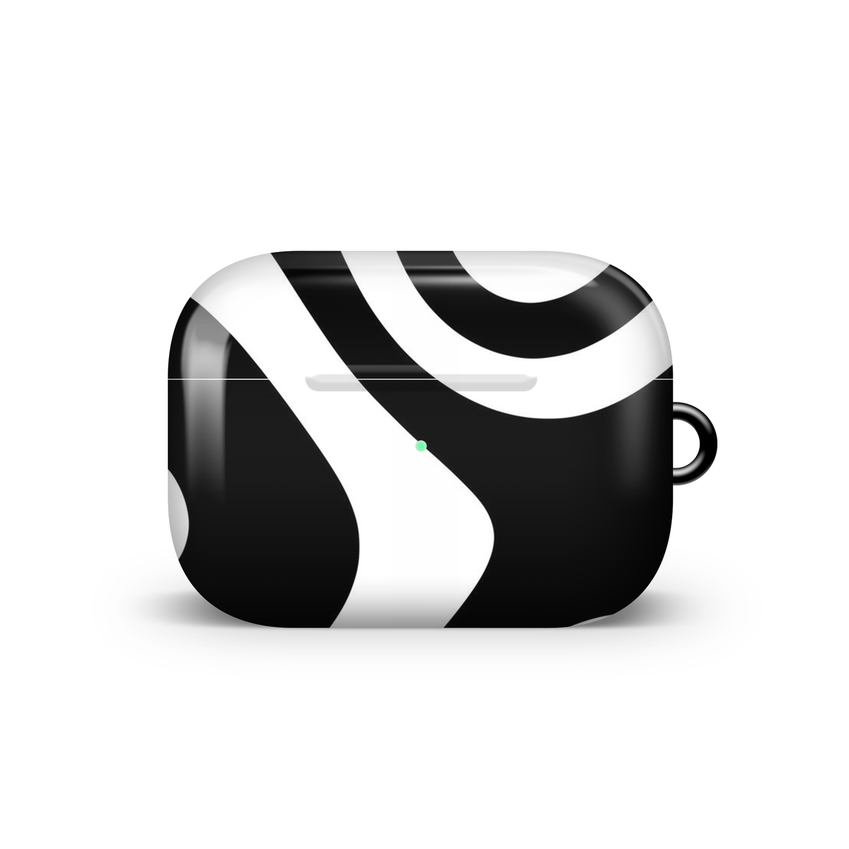 Black Retro Wavy Glossy Airpod Case