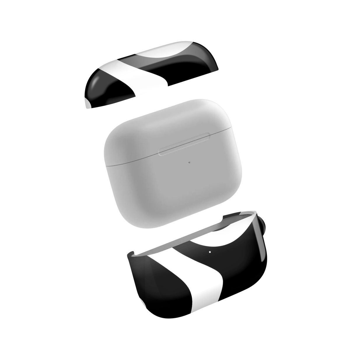 Black Retro Wavy Glossy Airpod Case