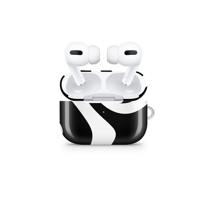 Black Retro Wavy Glossy Airpod Case