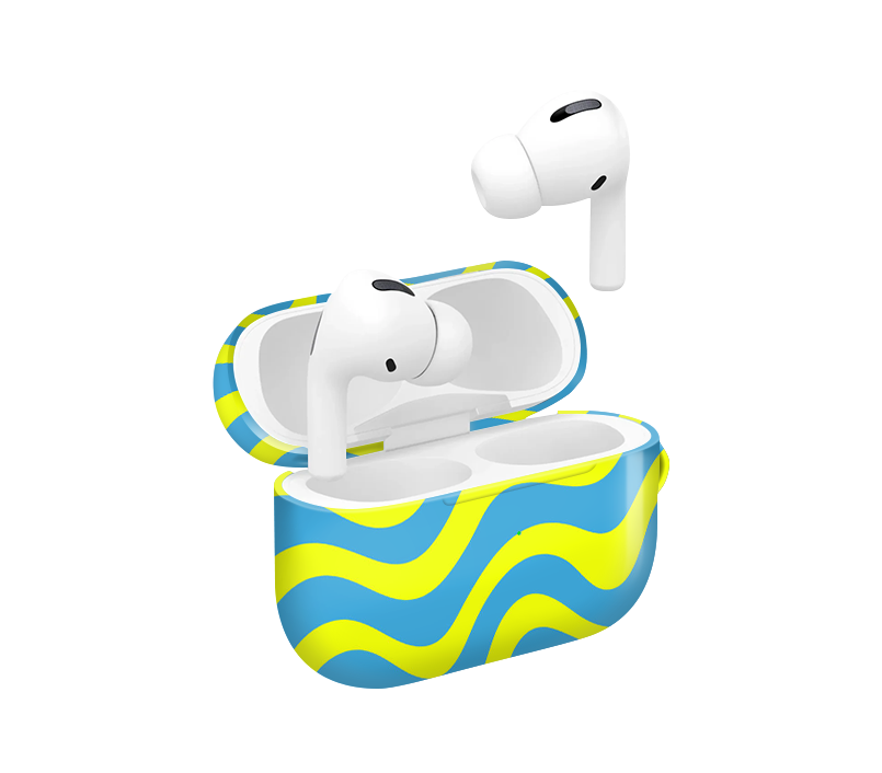 Cyan Swirl Glossy Airpod Case