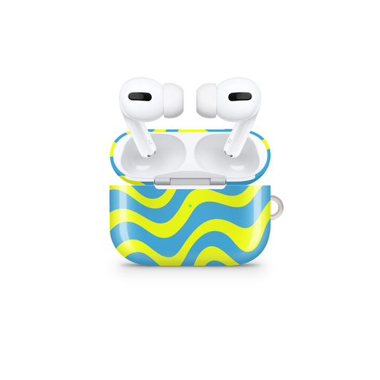 Cyan Swirl Glossy Airpod Case