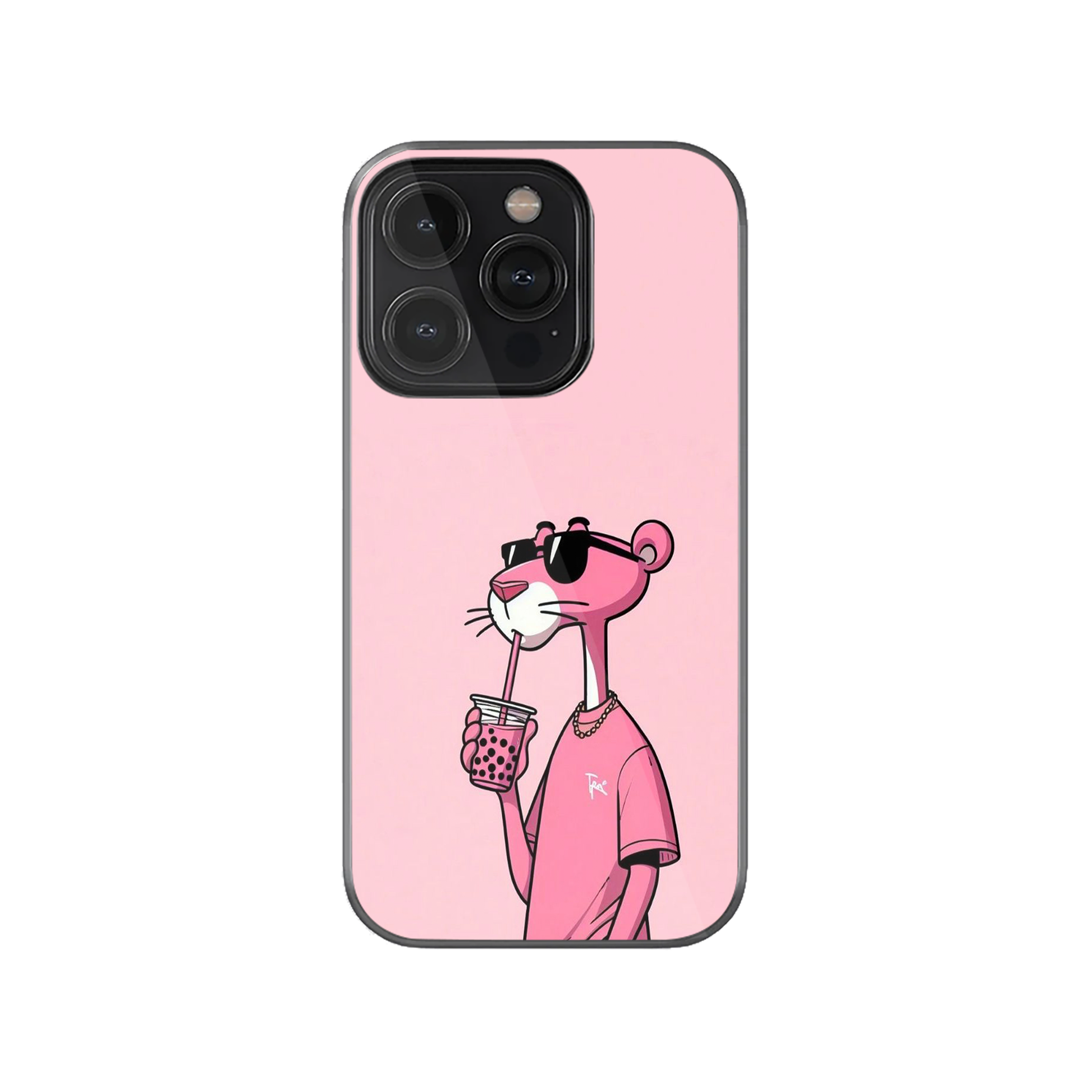 Pink Panther Boba Tea Edition Phone Case Flex Cases Pink Panther Boba Tea Edition Phone Case Flex Cases