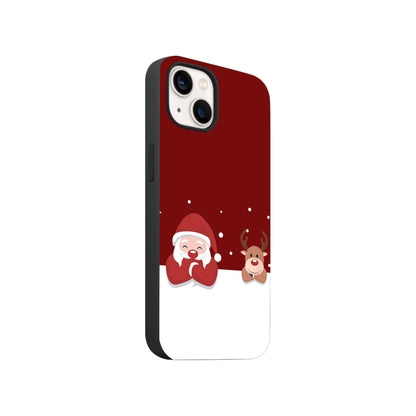 Cute Santa and Reindeer Phone Case.