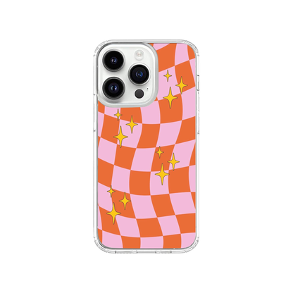 Pink & Orange Checkered Retro Phone Case