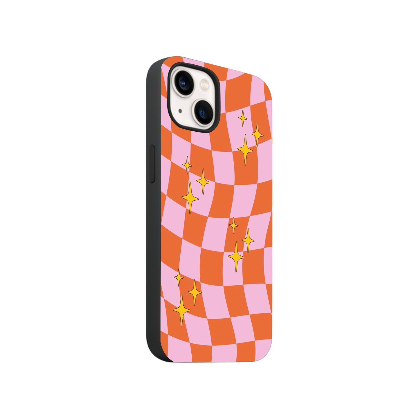 Pink & Orange Checkered Retro Phone Case