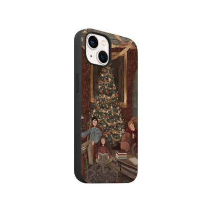 Harry Ron and Hermione with Christmas tree Phone Case.