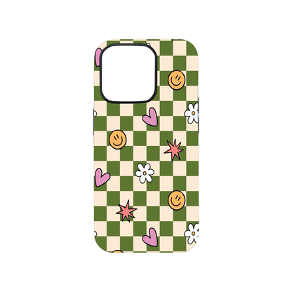 Sage Green Checkered Phone Case