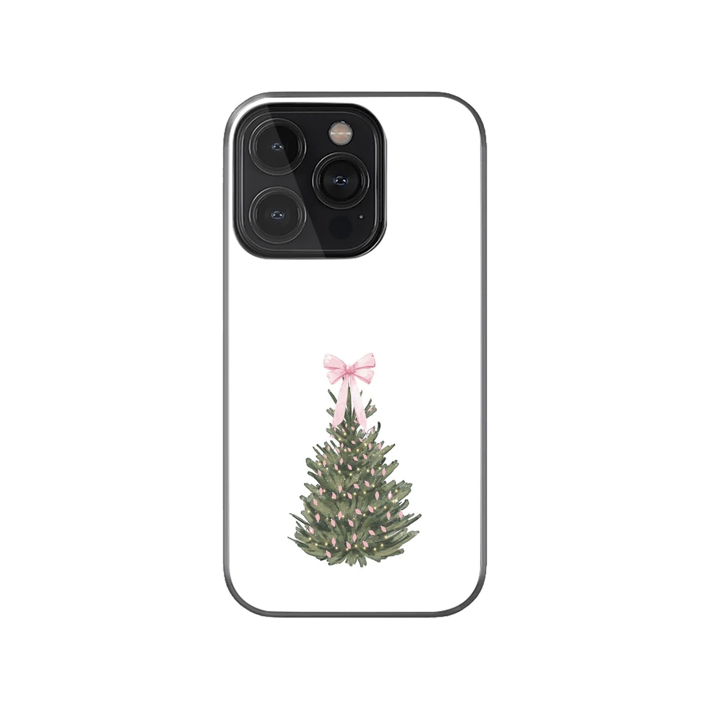 Pink Bow & Christmas Tree Phone Case.