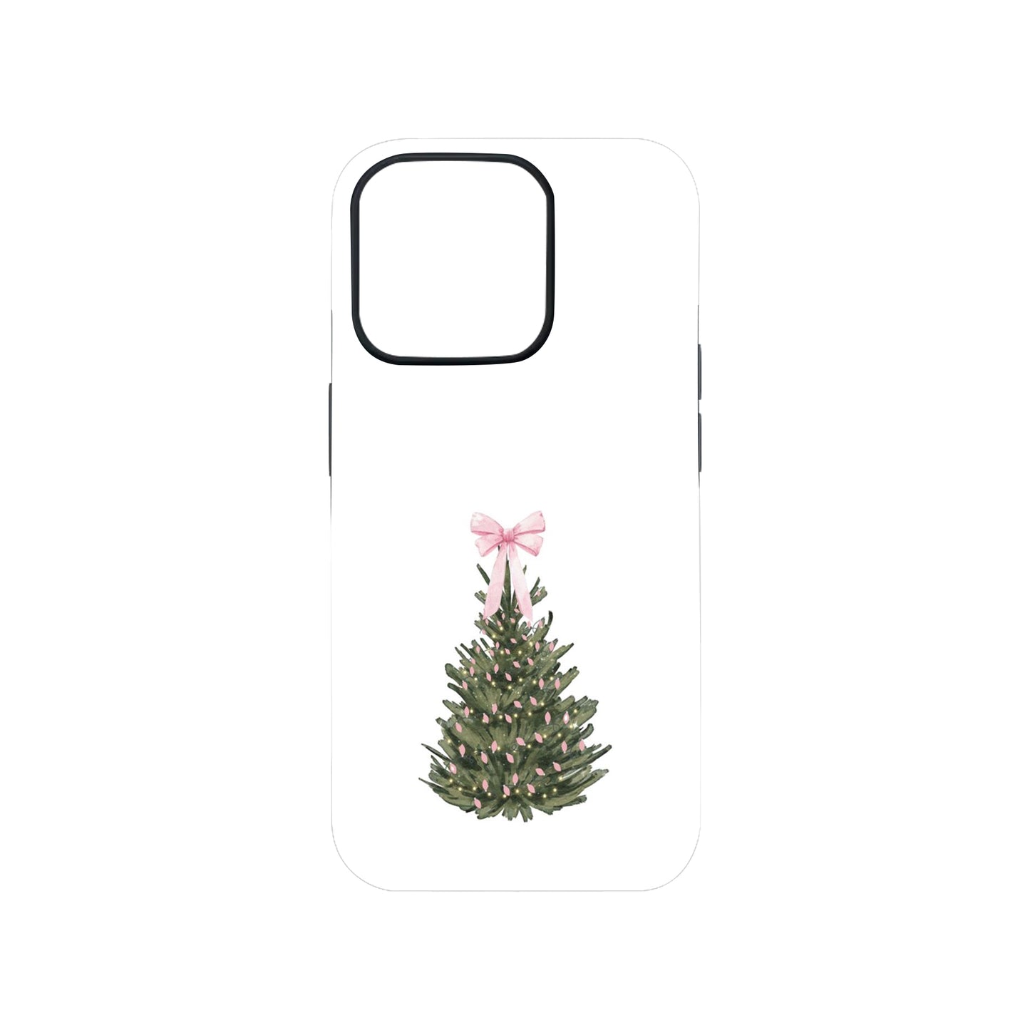 Pink Bow & Christmas Tree Phone Case.