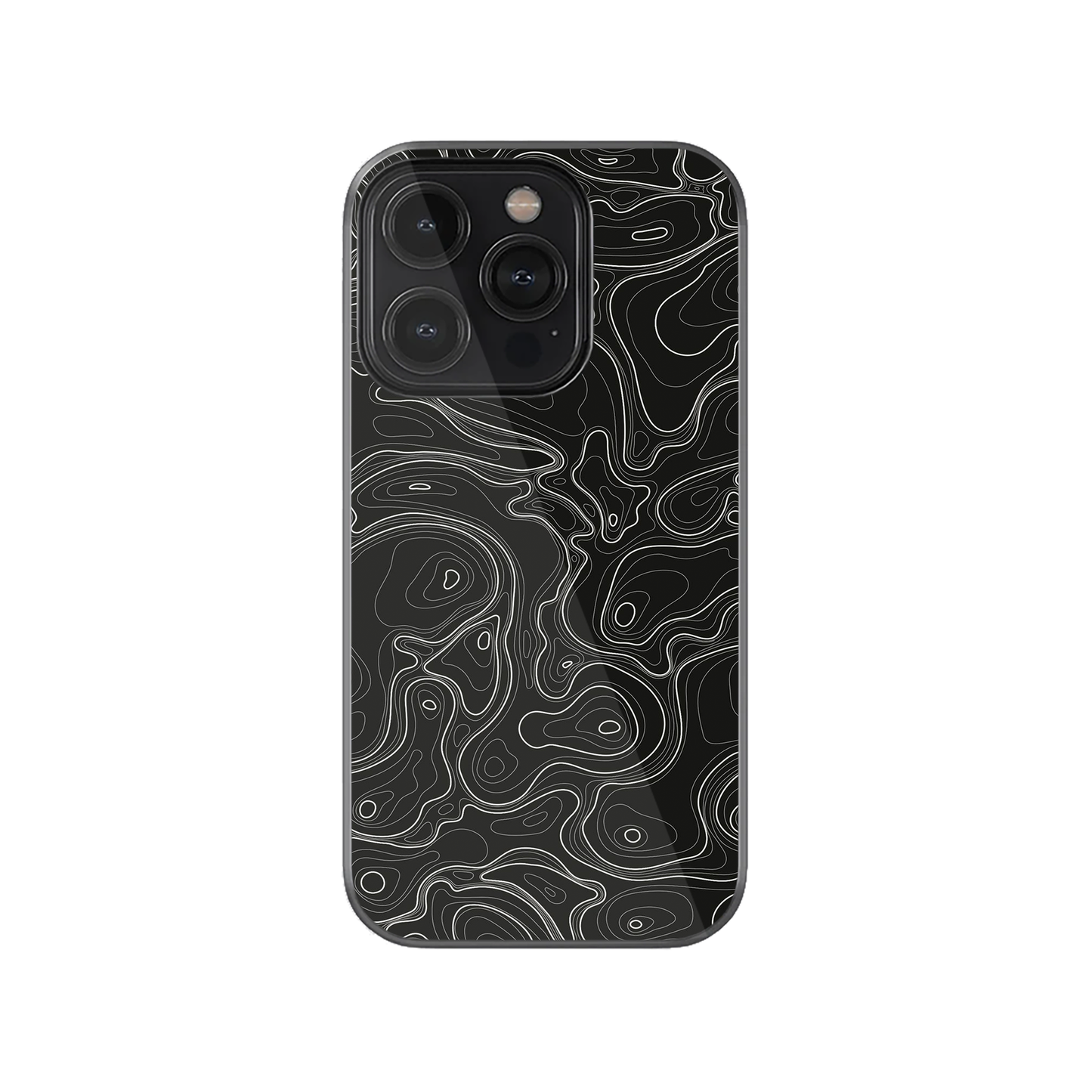 Black Topographic Phone Case | One.