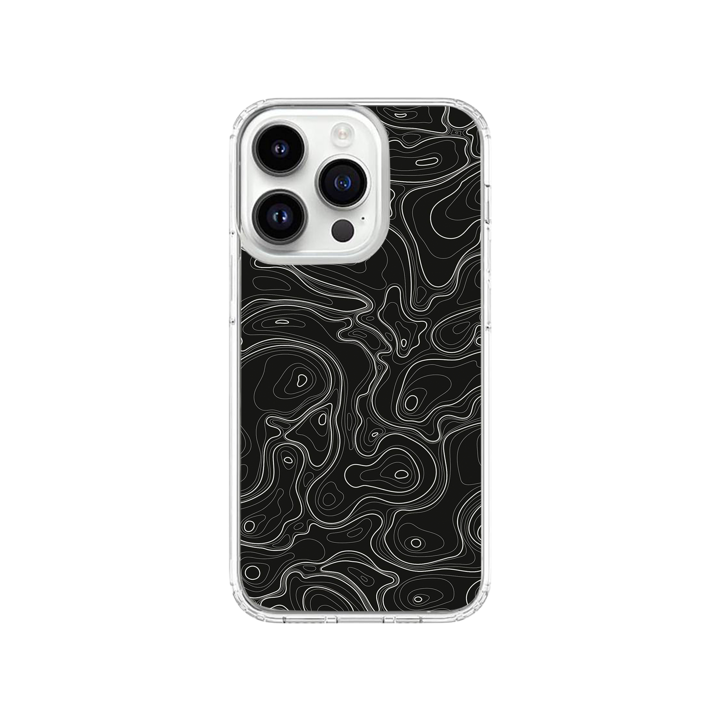 Black Topographic Phone Case | One.