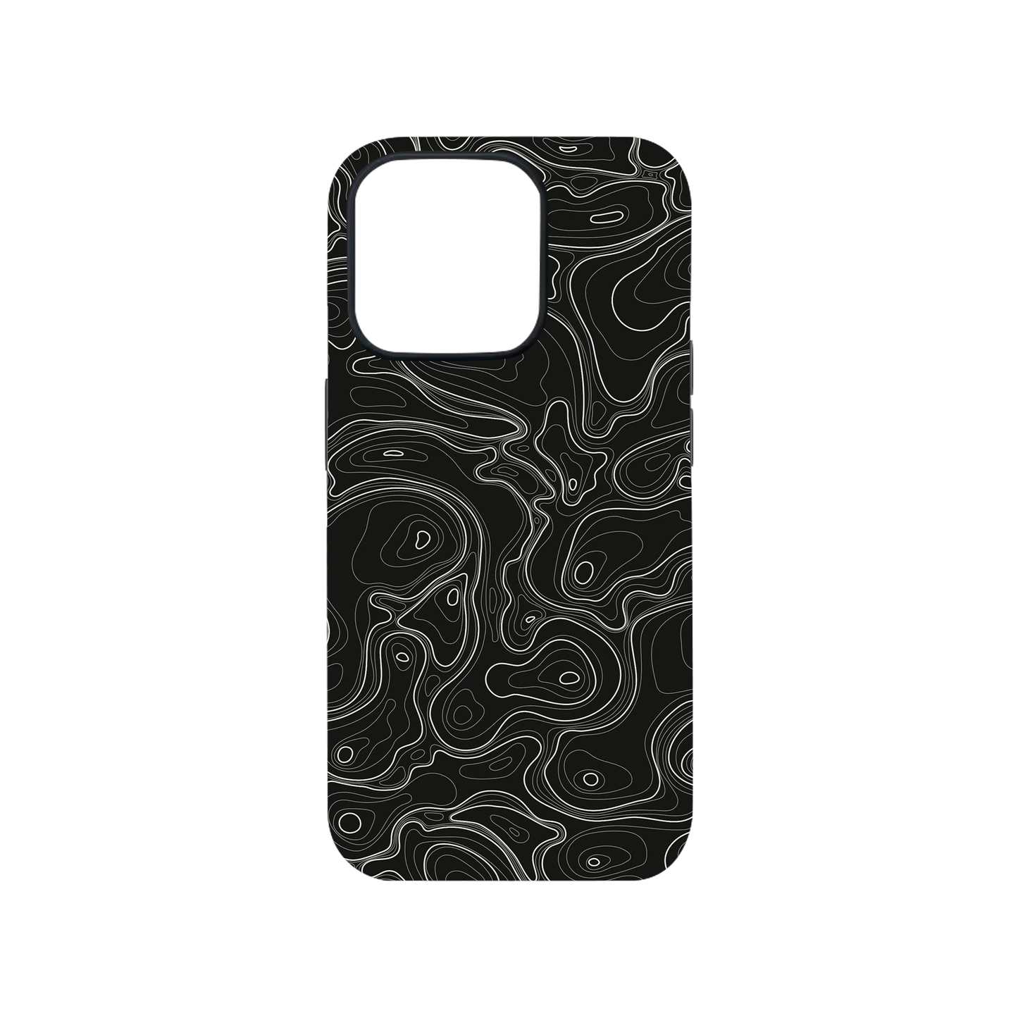 Black Topographic Phone Case | One.