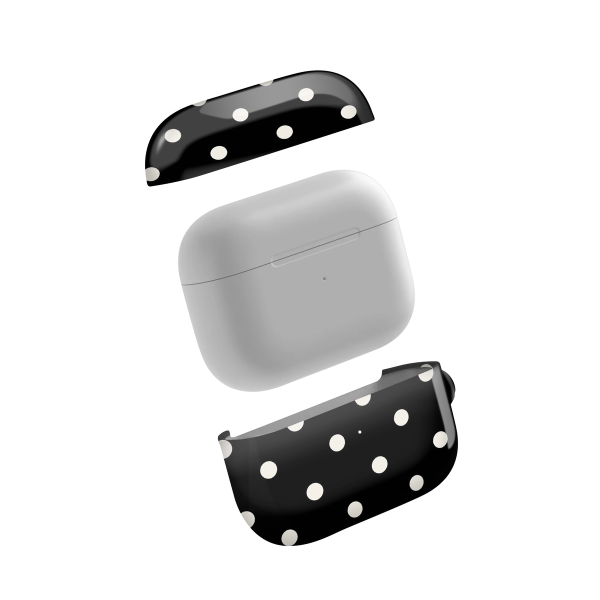 Black Polka Dot Glossy Airpod Case