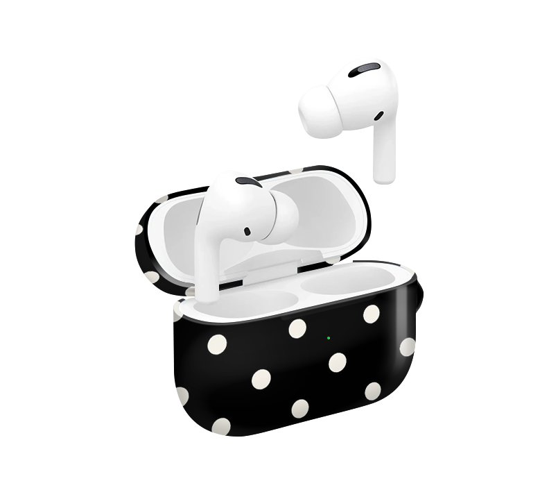 Black Polka Dot Glossy Airpod Case