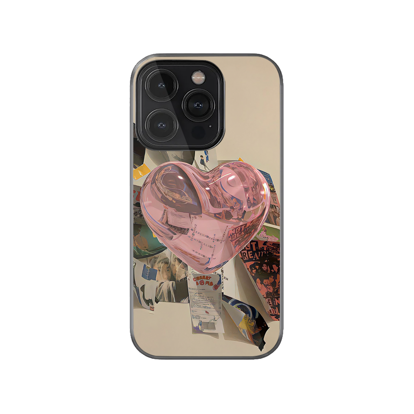 3D Pink Heart Aesthetic Phone Case.