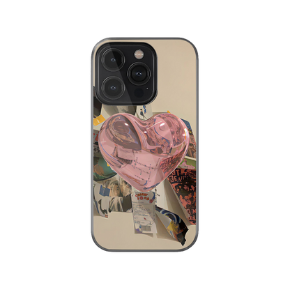 3D Pink Heart Aesthetic Phone Case.