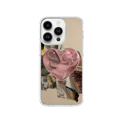 3D Pink Heart Aesthetic Phone Case.