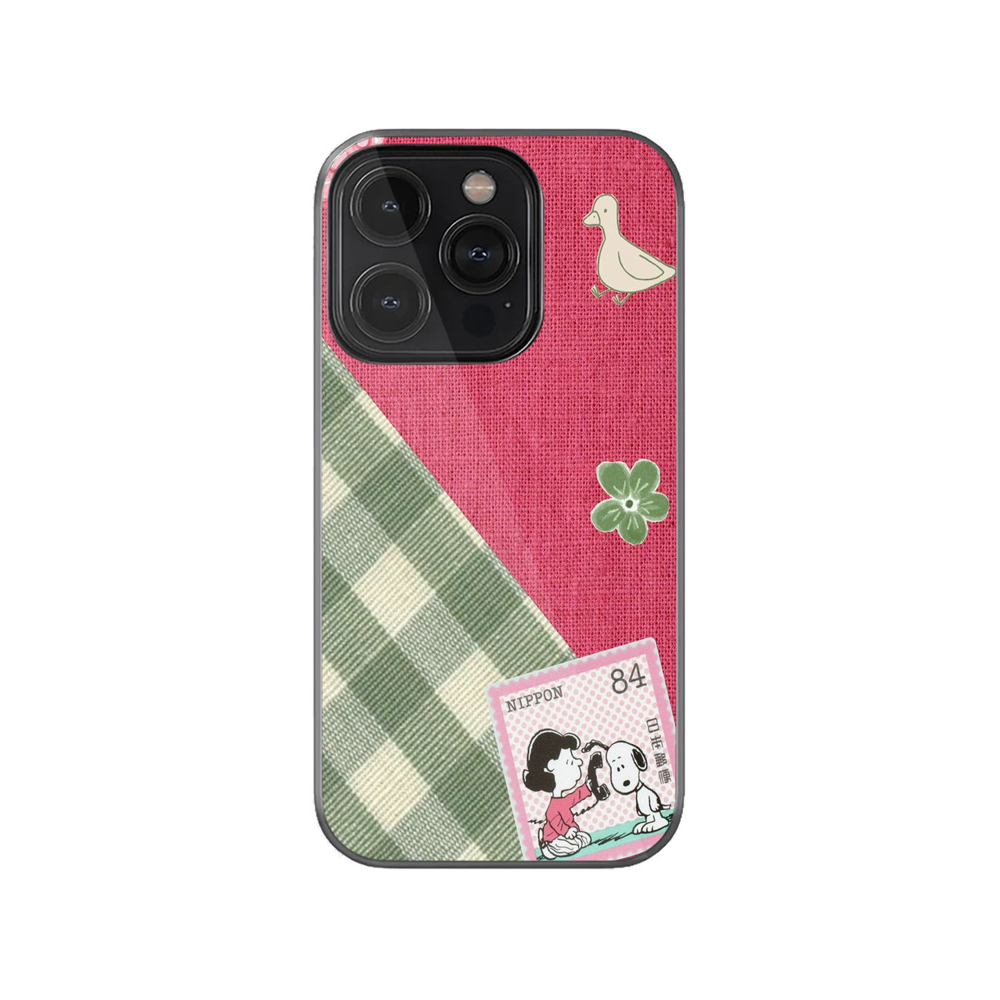 Pink and Green Gingham Phone Case.