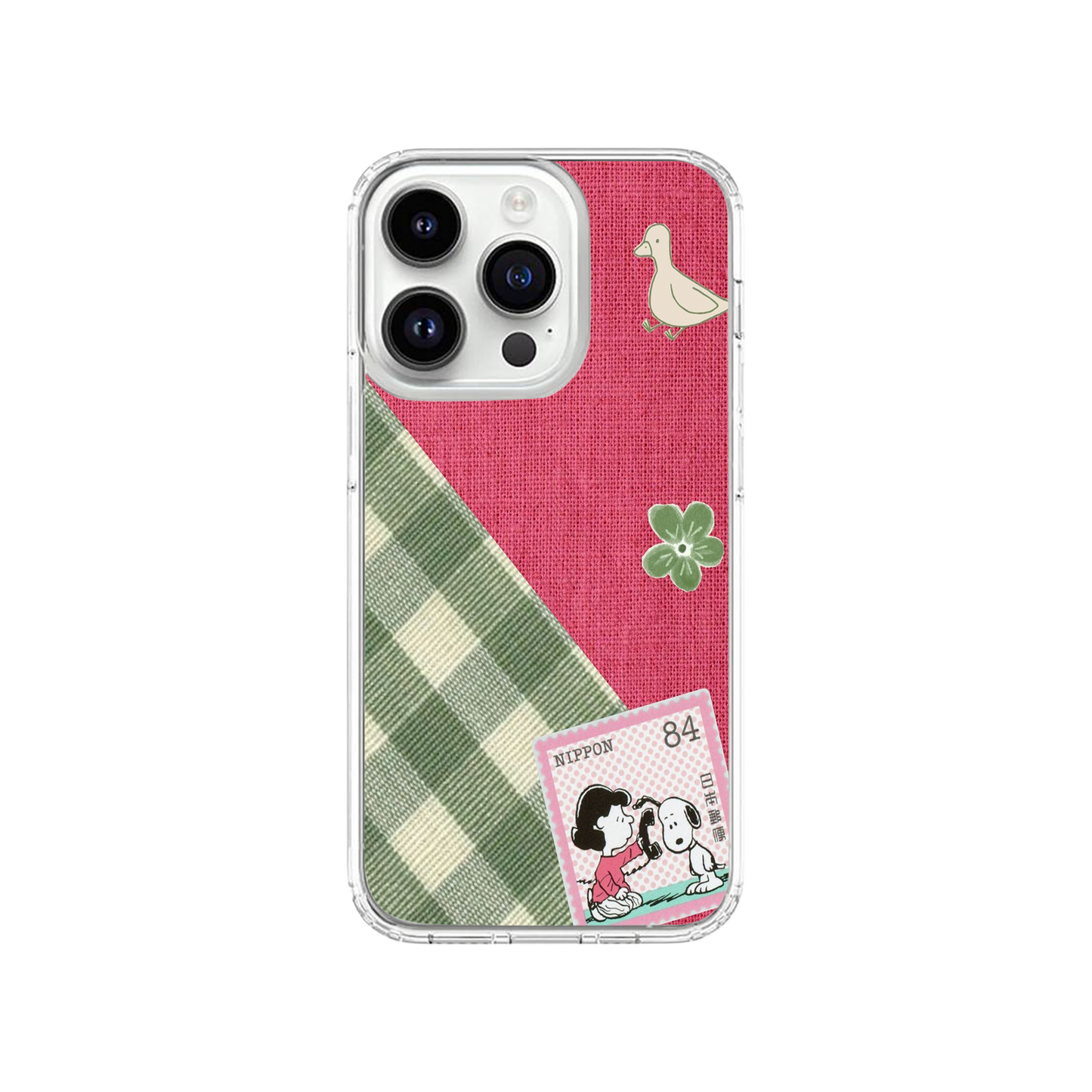 Pink and Green Gingham Phone Case.