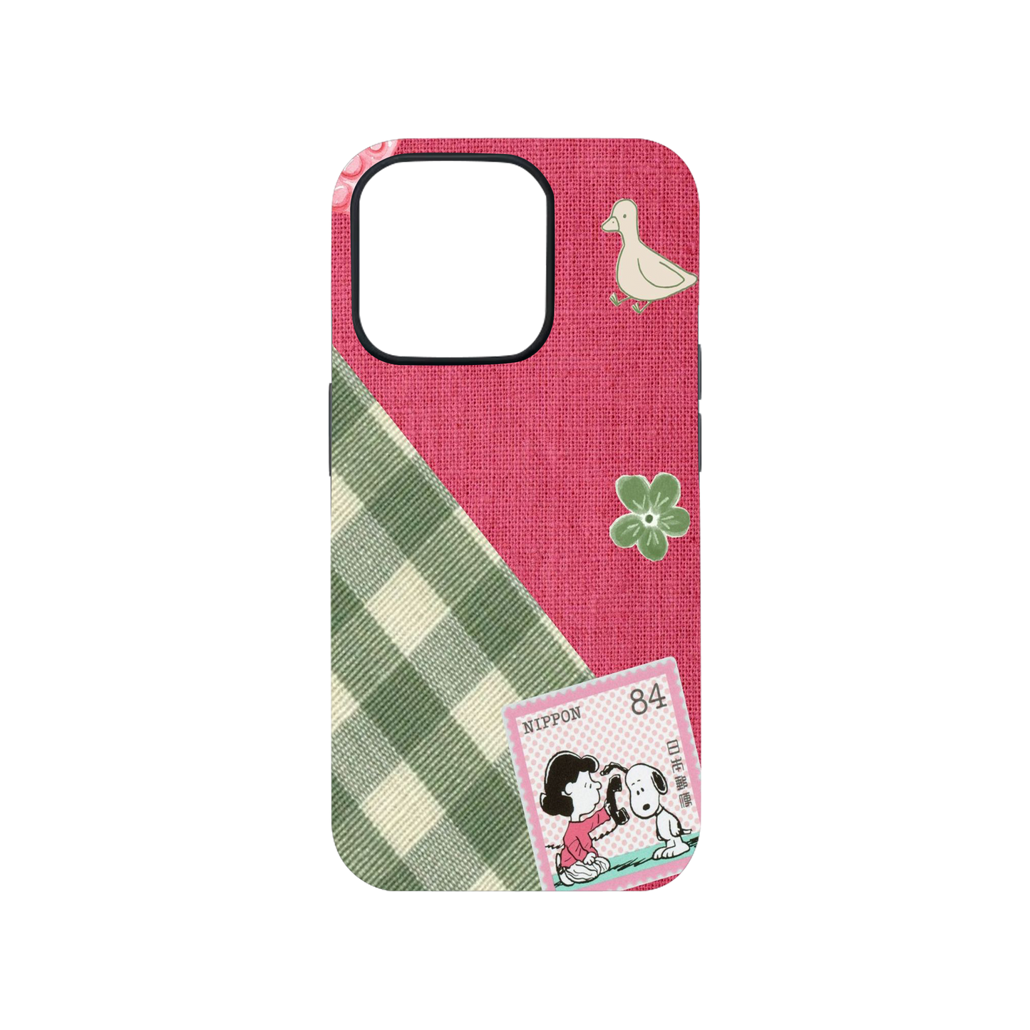 Pink and Green Gingham Phone Case.