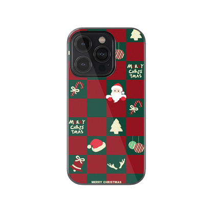 Merry Christmas Gingham Checkerboard Phone Case.